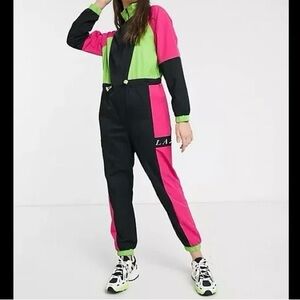 Lazy Oaf Retro 80s/90s-Inspired Colorblock Jumpsuit – Size 6